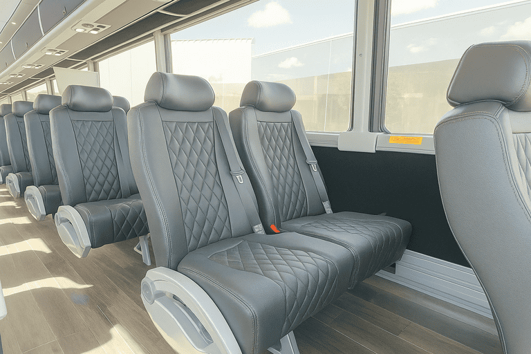 interior of Bus Rental Company El Monte charter bus