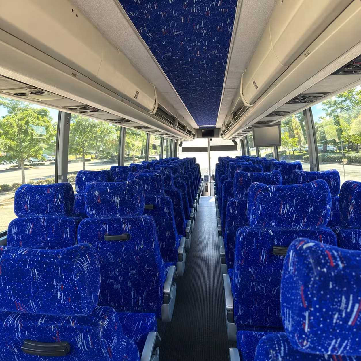56 passenger charter bus inside